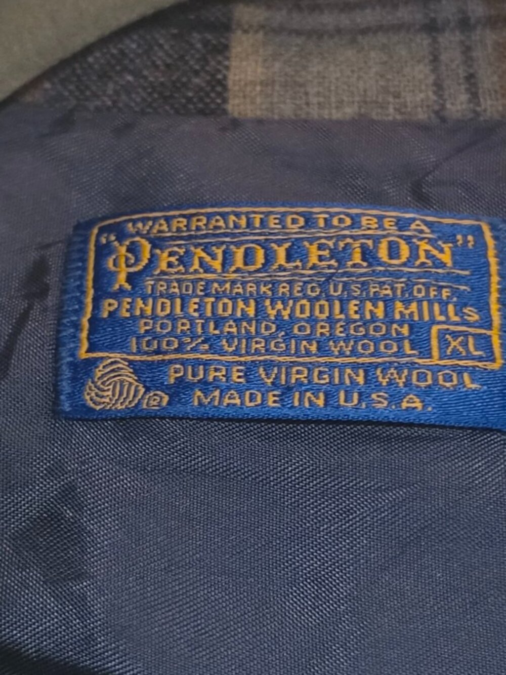 Pendleton Blue Tan Plaid Wool Board Shirt Jacket - Picture 2 of 6
